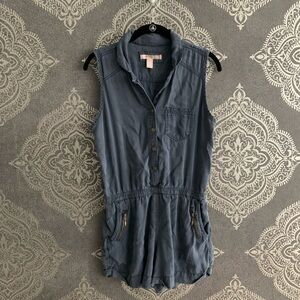 Denim Romper with Pockets
